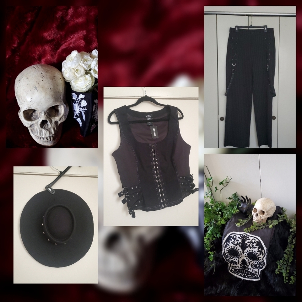 *NWT* Social Collision Black Hook & Eye Sleeveless Tank Top with Buckle Details - Picture 16 of 16